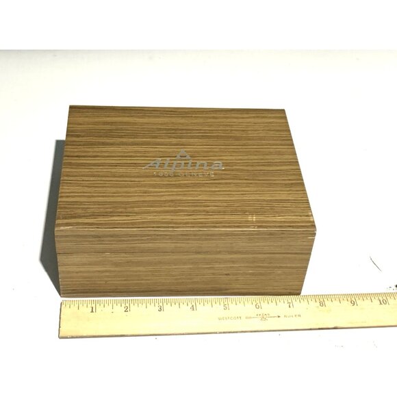 Alpina Watch Box Presentation Brown Wooden Case Startimer Pilot 99 Display Empty - Picture 9 of 10
